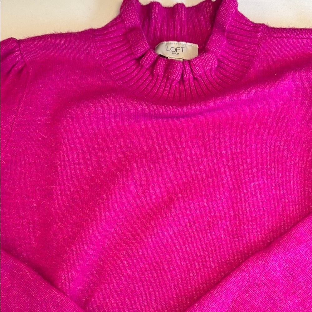 LOFT Pink Cowl Neck Sweater